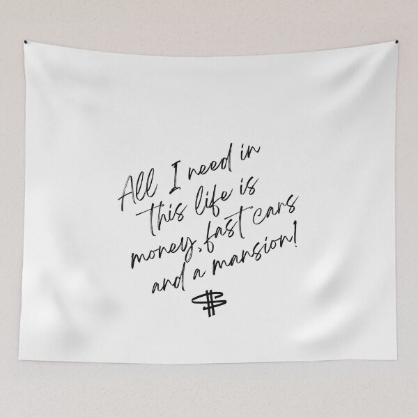 Item preview, All I Need in This Life is Money, Fast Cars and a Mansion designed and sold by mkzmerch.