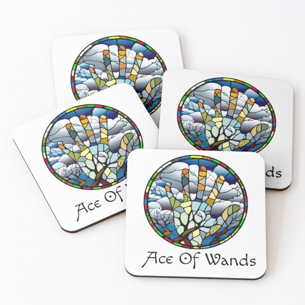 Item preview, Minor Arcana Ace of Wands - Stained Glass Design for T-shirt, stickers and other accessories designed and sold by Pixel Waite.