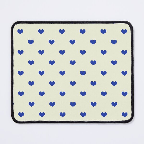 Item preview, Blue hearts on cream polka dot style designed and sold by TheScraggyBeard.