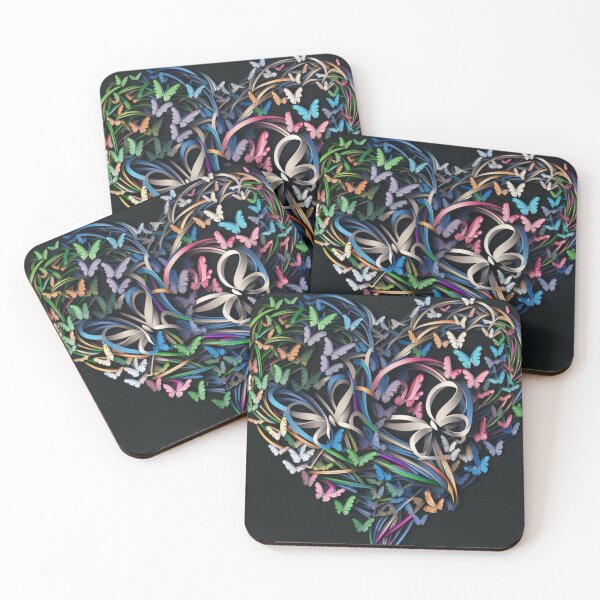 Item preview, Butterfly Art Made of Multicolor Ribbon for Cancer Awareness designed and sold by Merchking1.