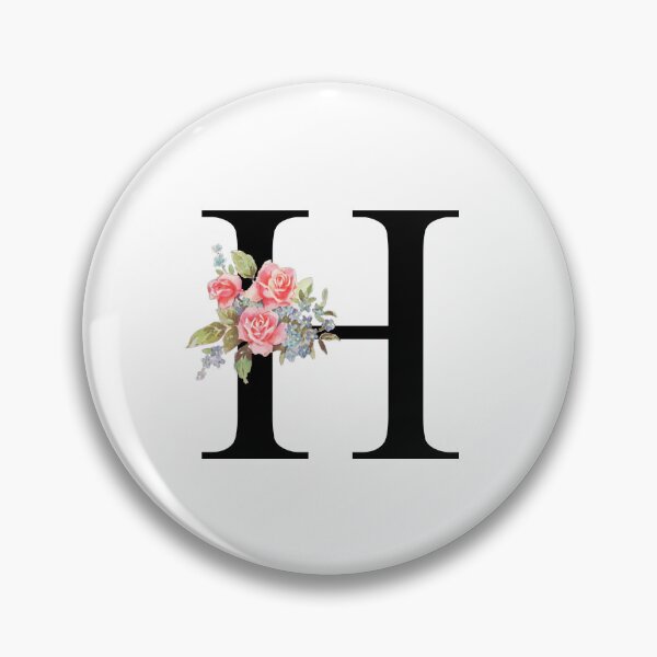 Item preview, Letter H Botanical Monogram Floral Pink Rose Flowers H Initial designed and sold by inspirationzgal.