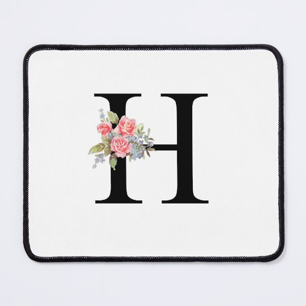 Item preview, Letter H Botanical Monogram Floral Pink Rose Flowers H Initial designed and sold by inspirationzgal.