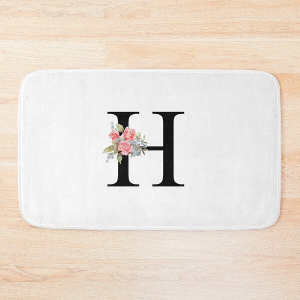 Item preview, Letter H Botanical Monogram Floral Pink Rose Flowers H Initial designed and sold by inspirationzgal.