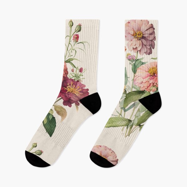 Item preview, Watercolor Zinnias  designed and sold by Yeamie-Boutique.