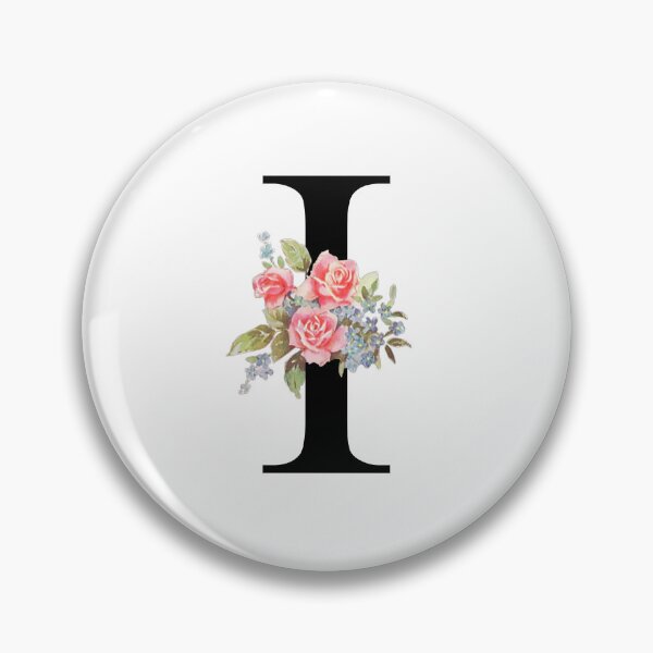 Item preview, Letter I Botanical Monogram Floral Pink Rose Flowers I Initial designed and sold by inspirationzgal.