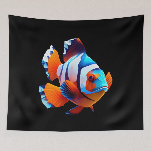 Item preview, Abstract Clown Fish Art: A Colorful Twist on Wildlife Imagery designed and sold by FiveIntentions.