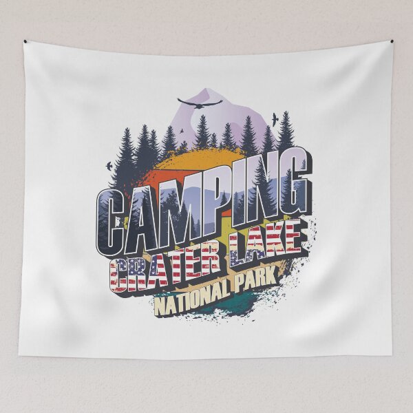 Item preview, Camping Crater Lake National Park Vintage USA Best gift for campers Adventure gear designed and sold by HomeCoquette.