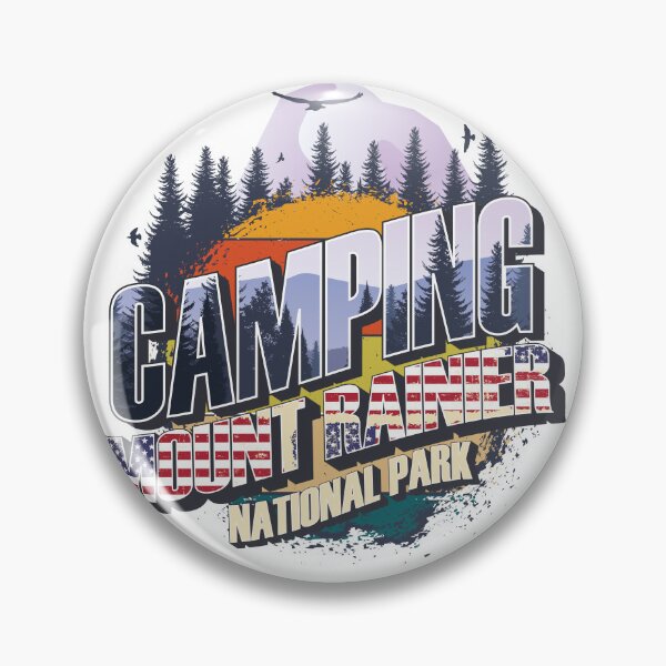Item preview, Camping Mount Rainier National Park Vintage USA Best gift for campers Adventure gear designed and sold by HomeCoquette.