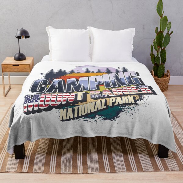 Item preview, Camping Mount Rainier National Park Vintage USA Best gift for campers Adventure gear designed and sold by HomeCoquette.