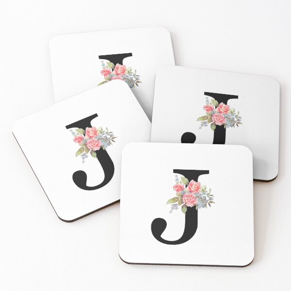 Item preview, Letter J Botanical Monogram Floral Pink Rose Flowers J Initial designed and sold by inspirationzgal.
