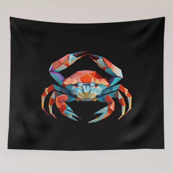 Item preview, Abstract Crab Art: A Colorful Twist on Wildlife Imagery designed and sold by FiveIntentions.