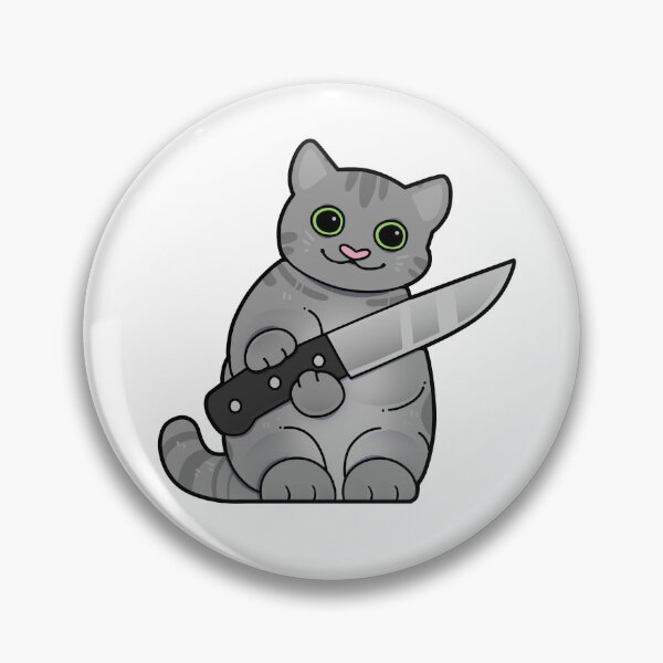 Item preview, Grey Tabby Cat with Knife designed and sold by Mossysplashart.