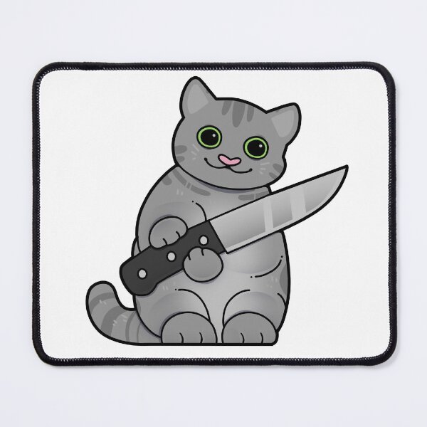 Item preview, Grey Tabby Cat with Knife designed and sold by Mossysplashart.