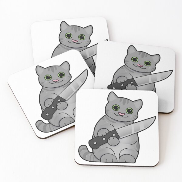 Item preview, Grey Tabby Cat with Knife designed and sold by Mossysplashart.