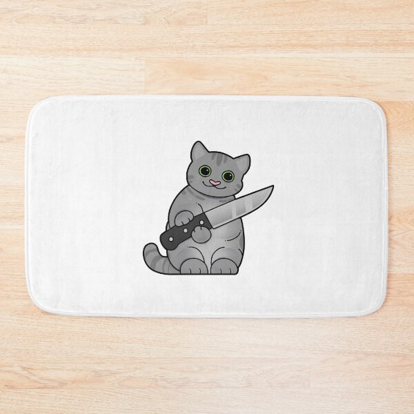 Item preview, Grey Tabby Cat with Knife designed and sold by Mossysplashart.