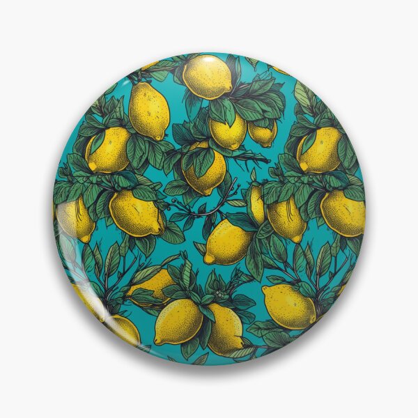 Item preview, Lemon pattern on blue background designed and sold by KiwiGrizzly.