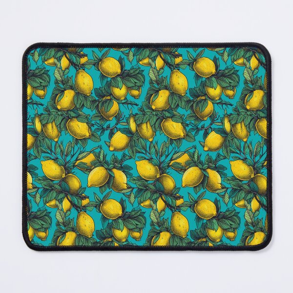 Item preview, Lemon pattern on blue background designed and sold by KiwiGrizzly.