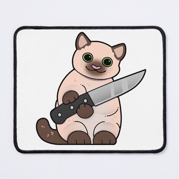 Item preview, Siamese Cat with Knife designed and sold by Mossysplashart.