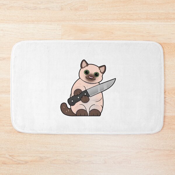 Item preview, Siamese Cat with Knife designed and sold by Mossysplashart.