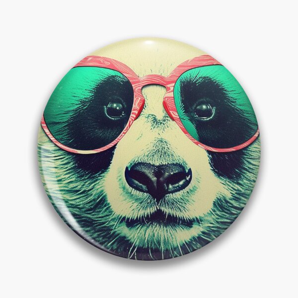 Item preview, Panda's Cool Vibes -retro she panda with sunglasses among flowers designed and sold by EmeraldeaArt.