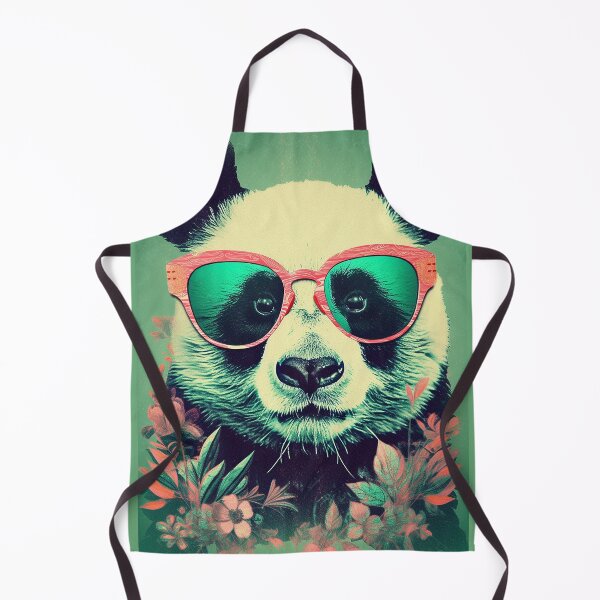 Item preview, Panda's Cool Vibes -retro she panda with sunglasses among flowers designed and sold by EmeraldeaArt.