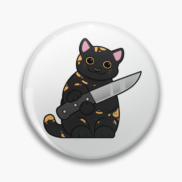 Item preview, Tortoiseshell Cat with Knife designed and sold by Mossysplashart.