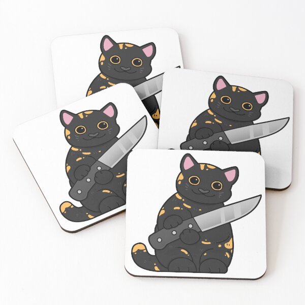 Item preview, Tortoiseshell Cat with Knife designed and sold by Mossysplashart.