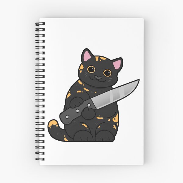 Item preview, Tortoiseshell Cat with Knife designed and sold by Mossysplashart.
