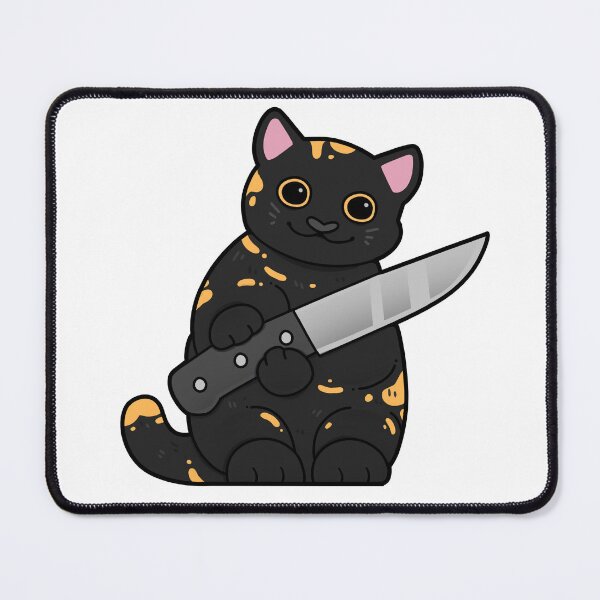 Item preview, Tortoiseshell Cat with Knife designed and sold by Mossysplashart.