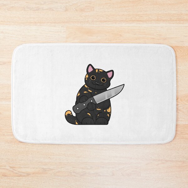 Item preview, Tortoiseshell Cat with Knife designed and sold by Mossysplashart.