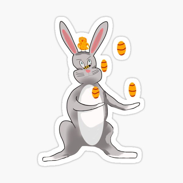 Item preview, Juggling Easter bunny  designed and sold by CottagePop.