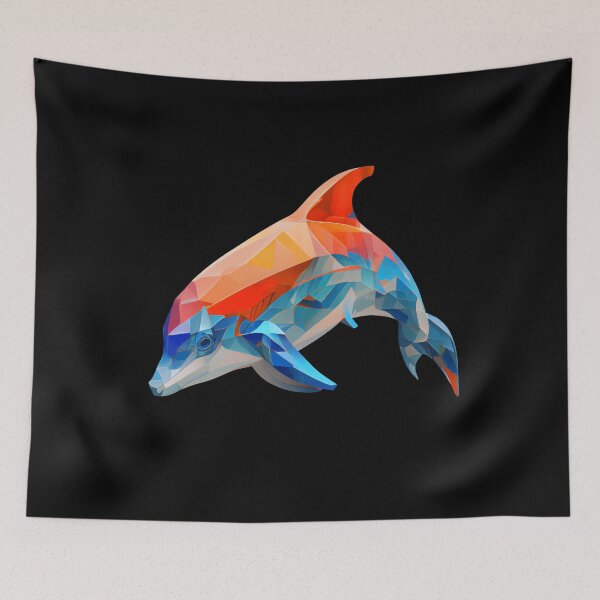 Item preview, Abstract Dolphin Art: A Colorful Twist on Wildlife Imagery designed and sold by FiveIntentions.