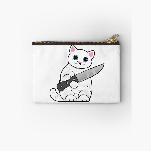 Item preview, White Cat with Knife designed and sold by Mossysplashart.
