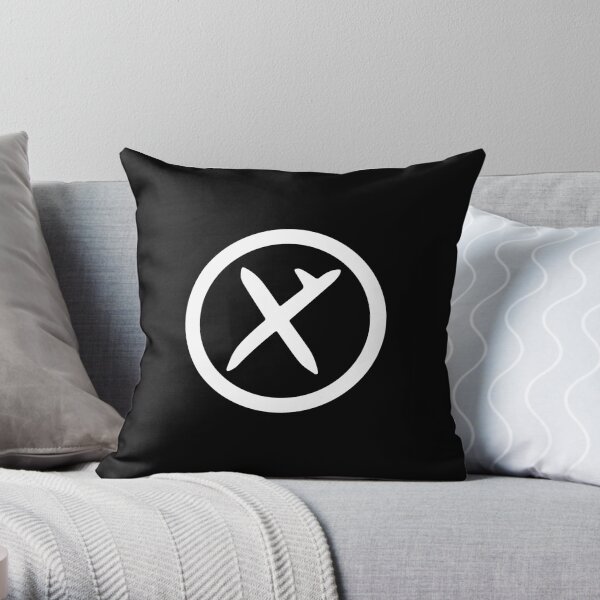 Hooked Cross (in white) Throw Pillow