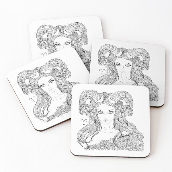 Item preview, Illustration of Aries as a beautiful girl with long hair designed and sold by JAG2B.