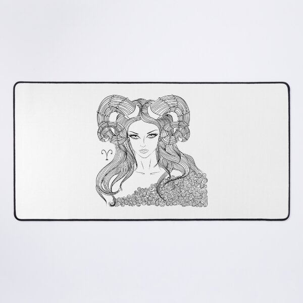 Item preview, Illustration of Aries as a beautiful girl with long hair designed and sold by JAG2B.