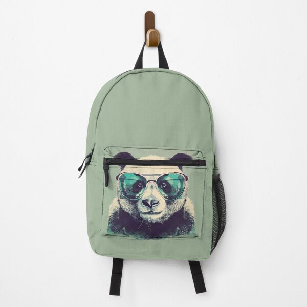 Item preview, Green-Blue Classic Panda, retro panda with sunglasses designed and sold by EmeraldeaArt.