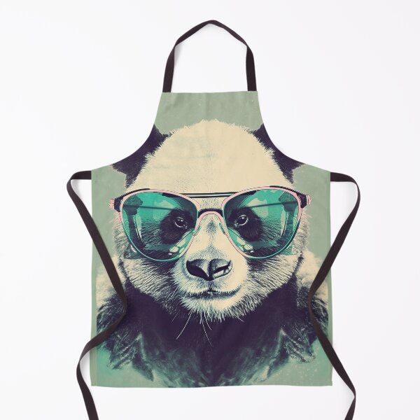 Item preview, Green-Blue Classic Panda, retro panda with sunglasses designed and sold by EmeraldeaArt.