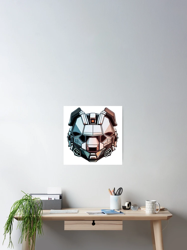 Aperçu 2 sur 3. Poster avec l'œuvre Panda cyborg créée et vendue par RockingPandS.