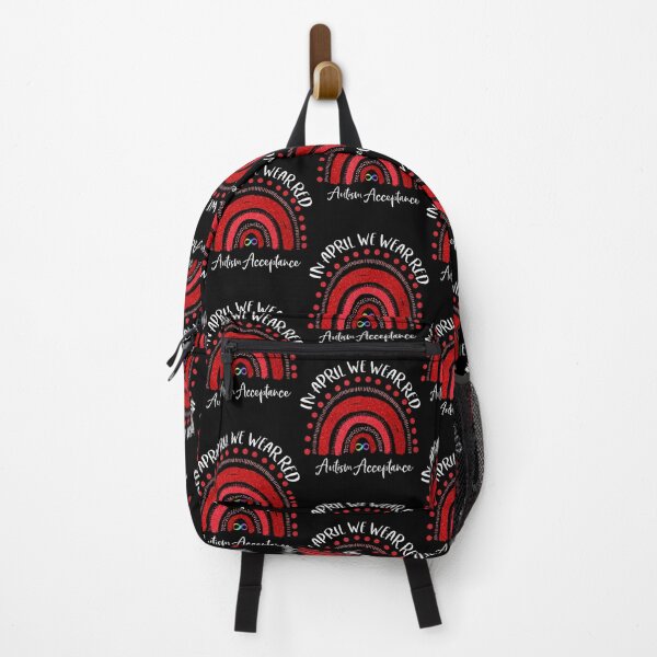 Item preview, In April We Wear Red Autism Acceptance Boho Rainbow64 designed and sold by binhdinh56.