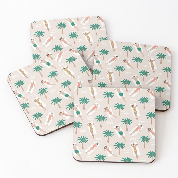 Item preview, People sunbathing on beach under palms designed and sold by RevolutionizZed.