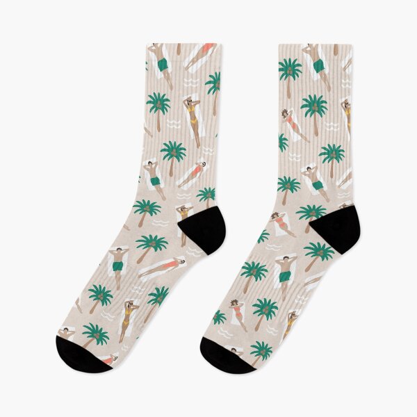 Item preview, People sunbathing on beach under palms designed and sold by RevolutionizZed.