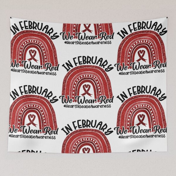 Item preview, in february we wear red heart disease awareness Active  designed and sold by binhdinh56.
