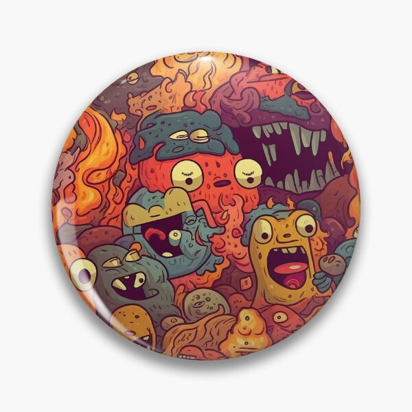 Artikelvorschau, "This Is Fine" Hellscape - Repeating Pattern of Adorable, Demented Creatures in Chaos entworfen und verkauft von arbaxas.