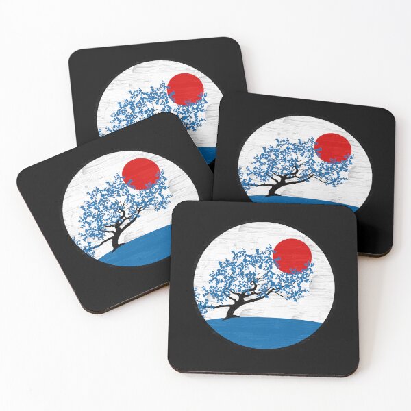 Item preview, Blue Painted Simple Cherry Tree Japanese RED SUN - Japanese Cherry Tree designed and sold by RiciPaneto.