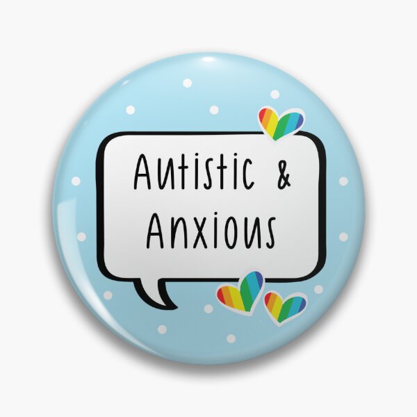 Item preview, Autistic and Anxious Pastel Pin Button Badge designed and sold by BeauandHarley.