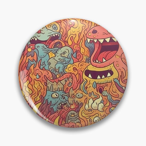 Artikelvorschau, Fine Chaos Pattern - Repeating "This Is Fine" Meme with Demented Creatures in a Hellscape entworfen und verkauft von arbaxas.