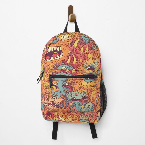 Item preview, Fine Chaos Pattern - Repeating "This Is Fine" Meme with Demented Creatures in a Hellscape designed and sold by arbaxas.