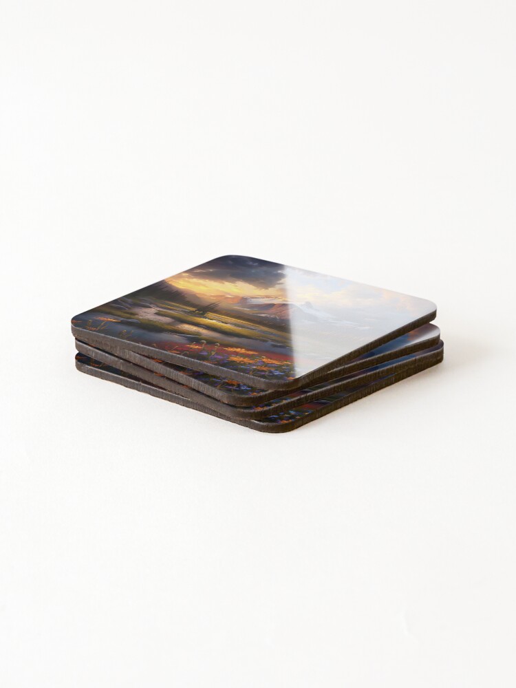 Thumbnail 4 of 5, Coasters (Set of 4), Alaskan Spring Morning designed and sold by SolarArchitect.