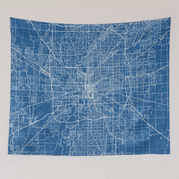 Item preview, Indianapolis City Map of Indiana, USA - Blueprint designed and sold by deMAP.